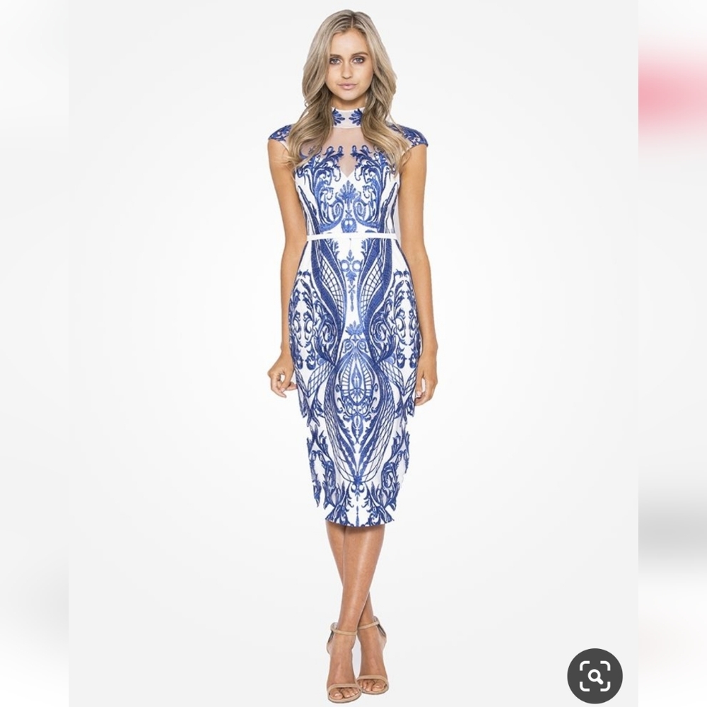 Bariano embroidered midi dress